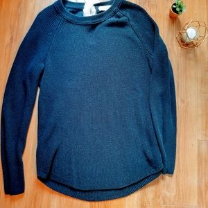 navy knit sweater